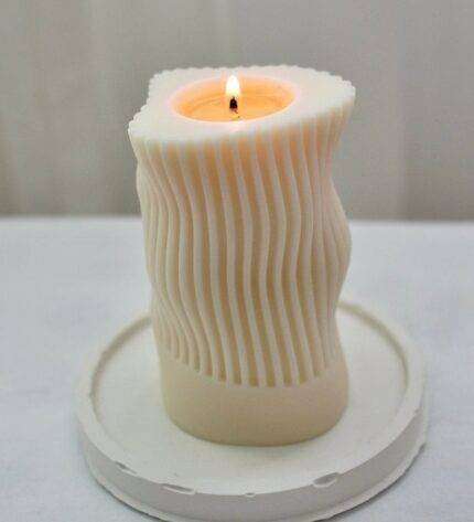 Wavy Scented Pillar Candle, Set of 2